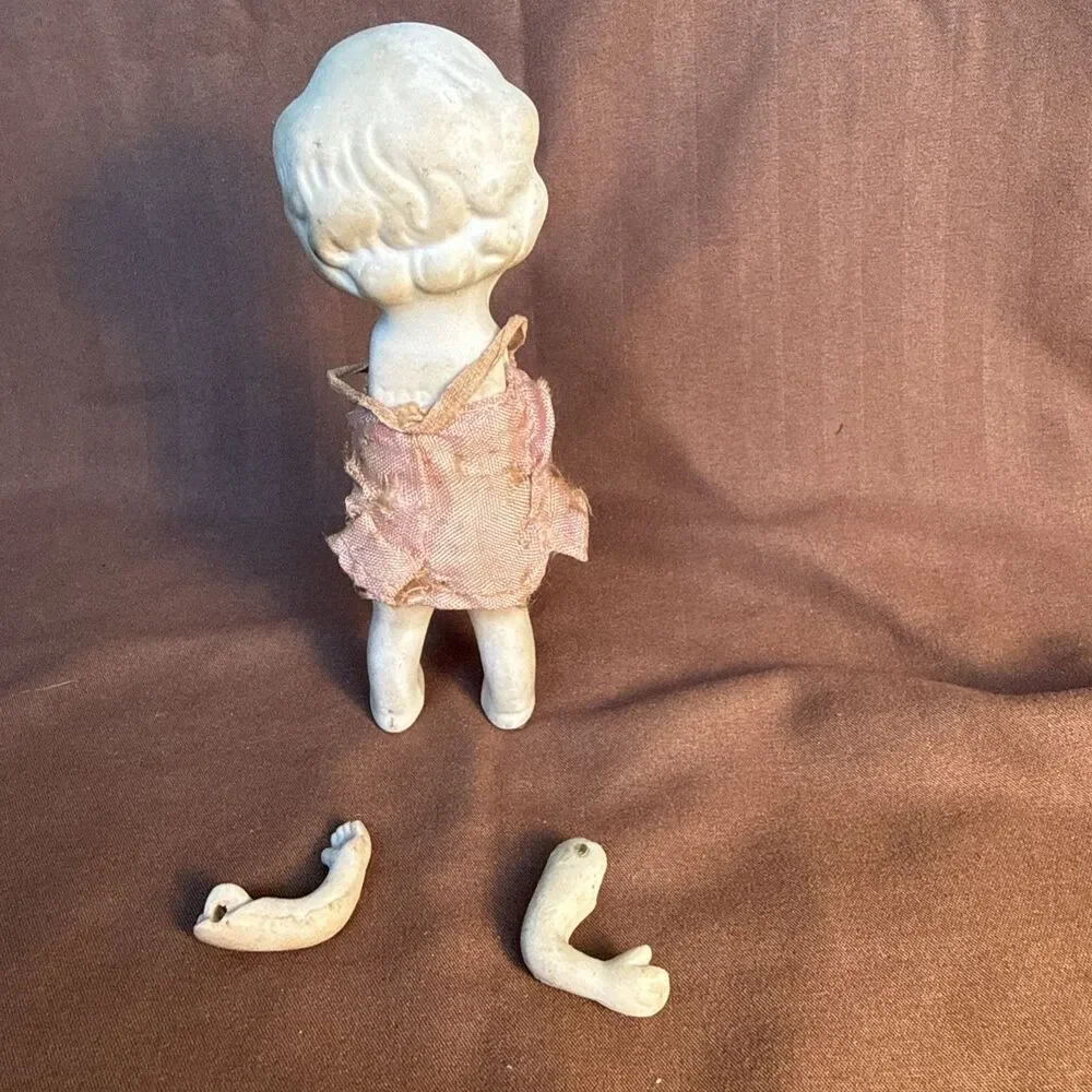 Bisque Flapper Girl Doll Blonde Vintage Made in Japan 5.5